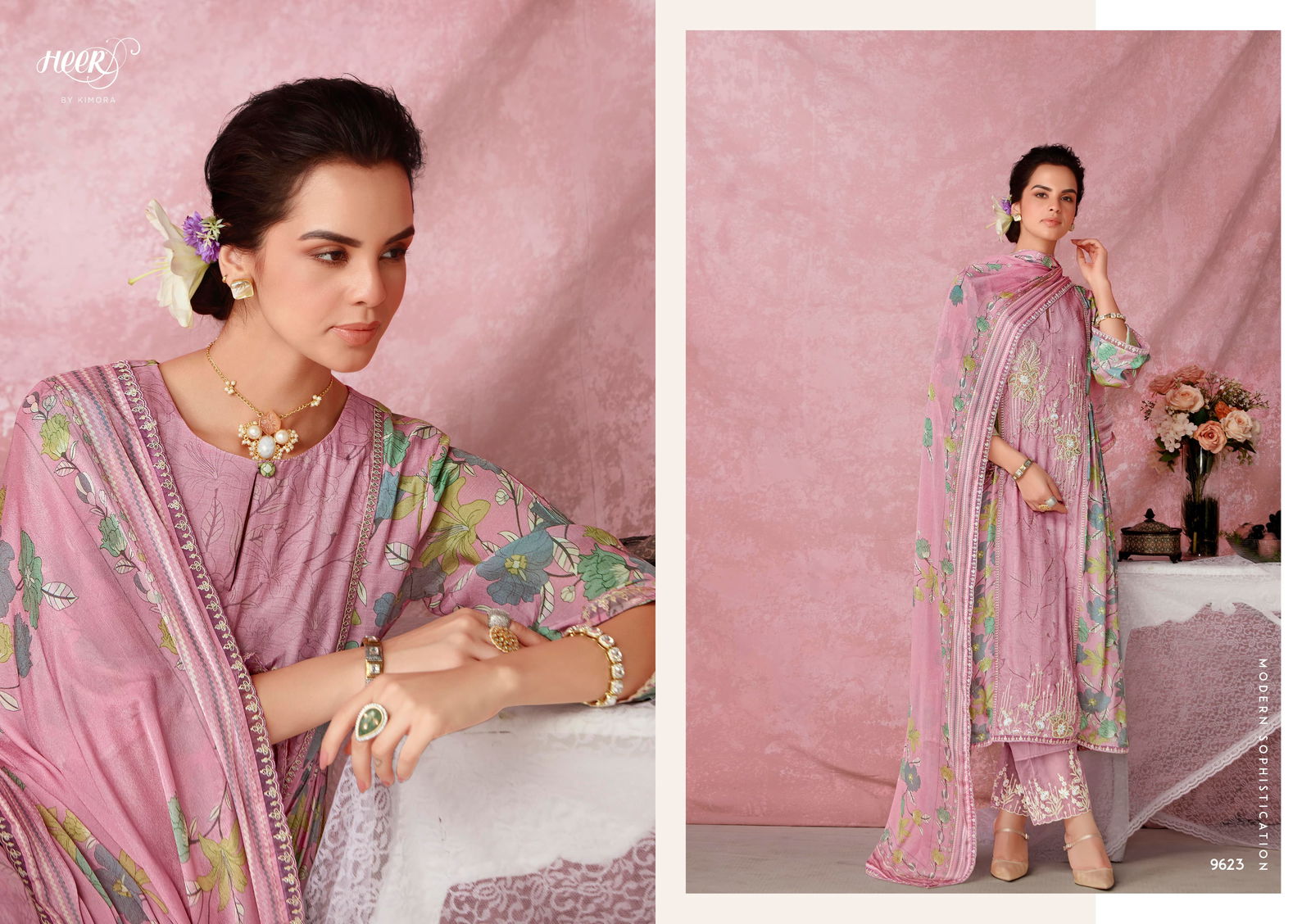 Tulip Vol 206 By Kimora Heer Muslin Printed Salwar Suits Wholesalers In Delhi